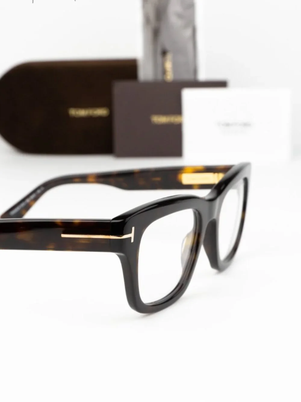 Tom Ford Women Eyeglasses Havana Square FT6036-B 052 NEW AUTHENTIC